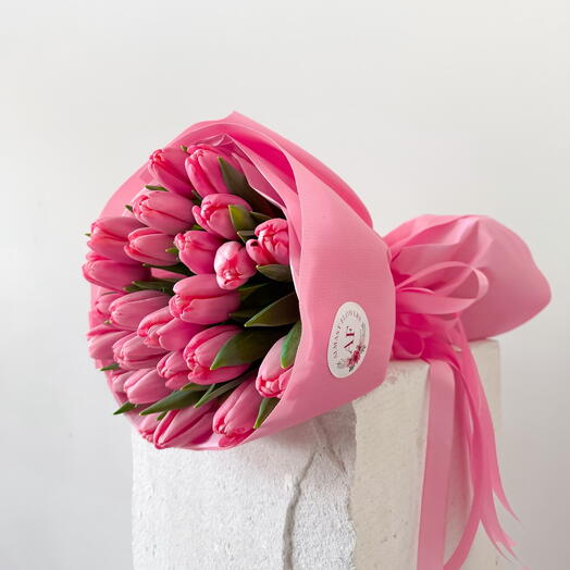 Pink tulips bouquet 25pcs