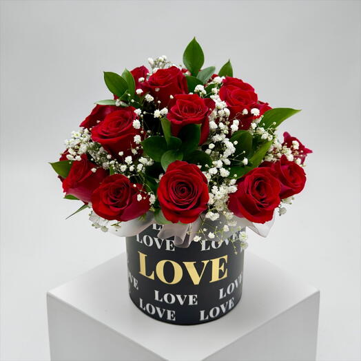 Red Roses Love Box Arrangement