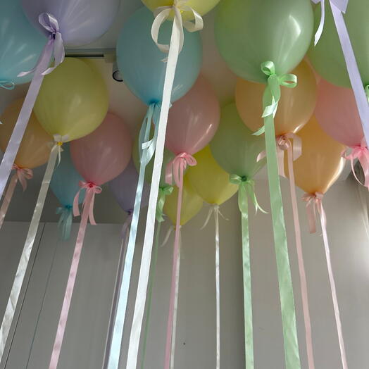 Balloons with Bows on Satin Ribbons