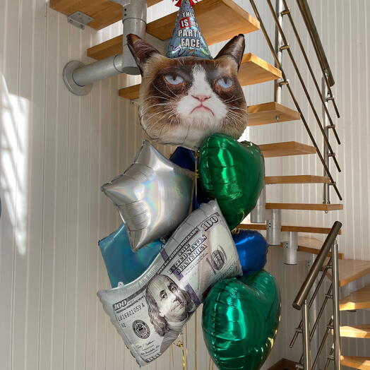 Bouquet with Cat and Dollar