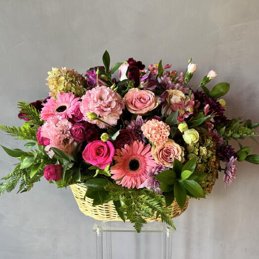 Canasto tonos rosados