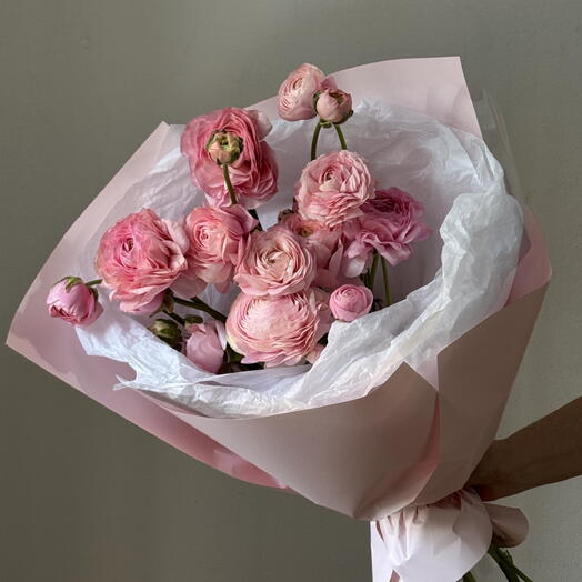Bouquet 65. Mono Bouquet of Pink Ranunculuses