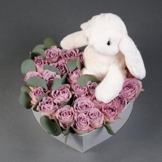 Roses in the heart and a Bunny