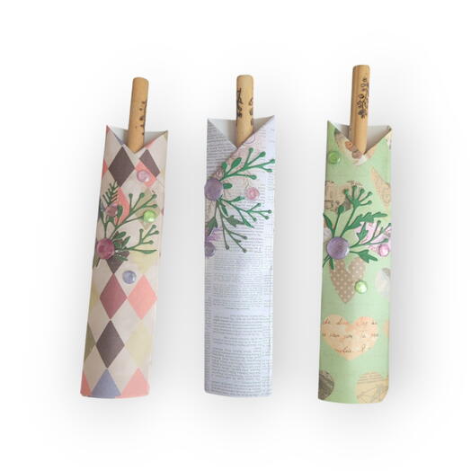 Back to school,  graduation Hand burned pen with paper case