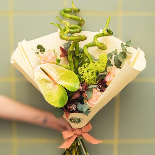 Růze s lucky bamboo