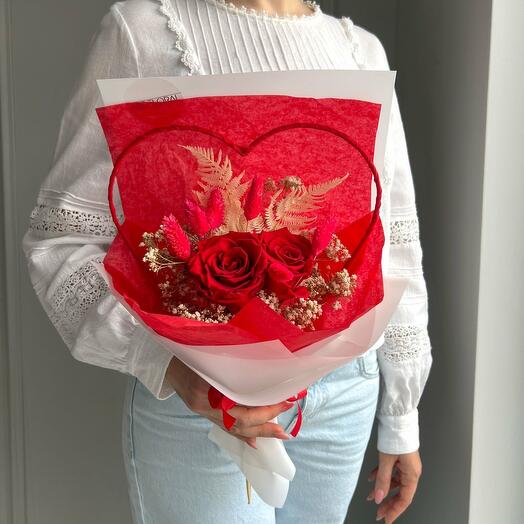 Trockenblumenstrauss "Fur mein Lieblingsherz"