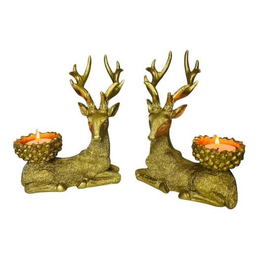 Deer candle holders pair comes in premium packaging