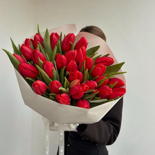 Heartbeat - Mono Red Tulips M-size