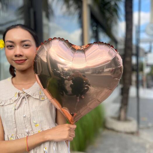 Balloon heart foil helium rose gold