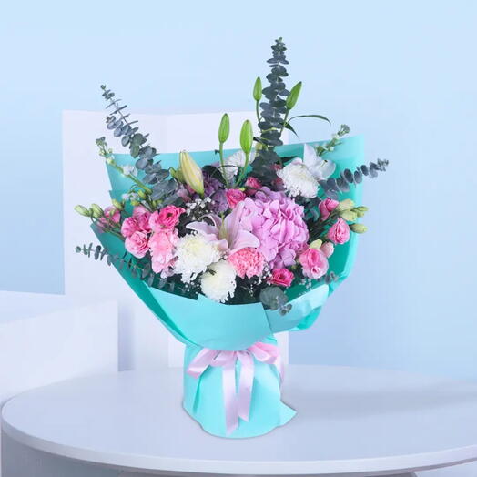 Aqua  Bloom  Bliss Bouquet