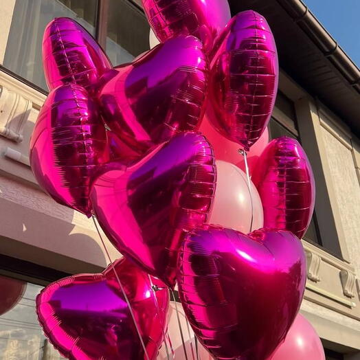 Pink Cluster with Hearts
