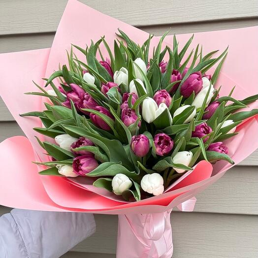 50 тюльпанов из Голландии, пионовидные тюльпаны