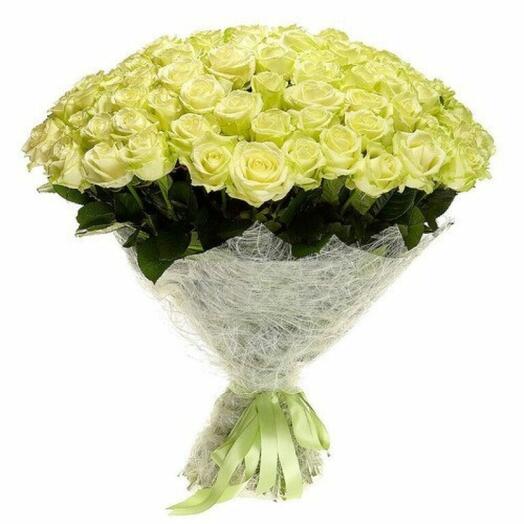 Bouquet de 51 roses blanches