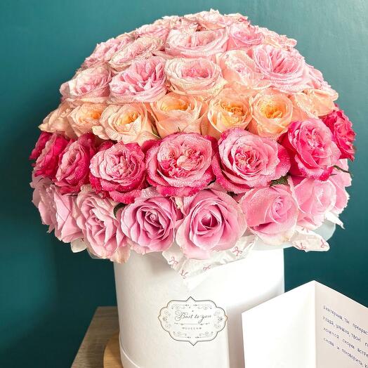 101 mixed roses | 101 роза в коробке
