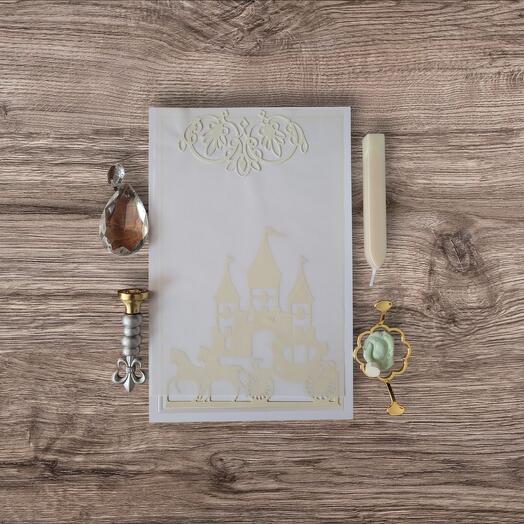 Wedding greeting card with wellum