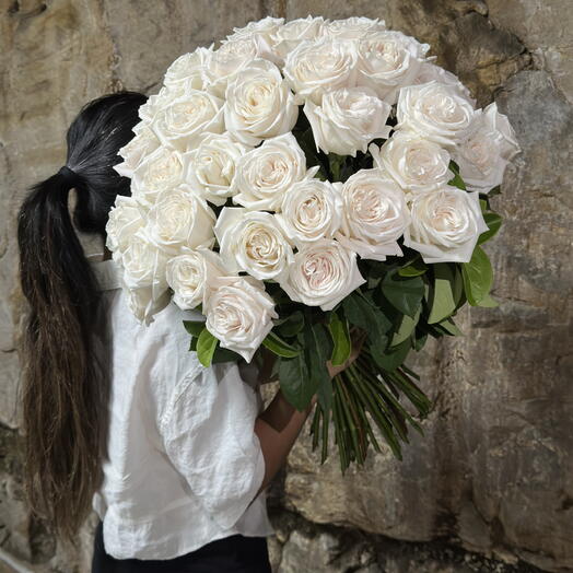 Gorgeous mass of white roses