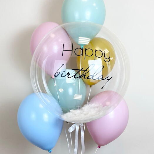 Composition with a surprise balloon