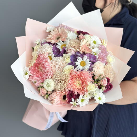 Bouquet Hydrangea Purple Daisy Dianthus