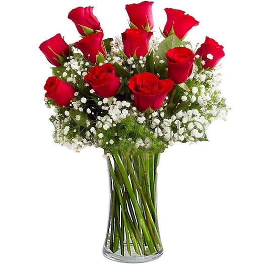 Bouquet of 11 red roses WITH OUT VASE