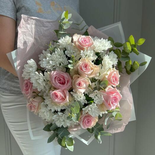 Blumenstrauss "Rosetraum mit Eucalyptusduft"