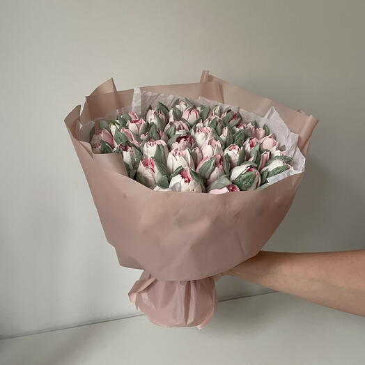 Bouquet de tulipes en guimauve –  25 cm