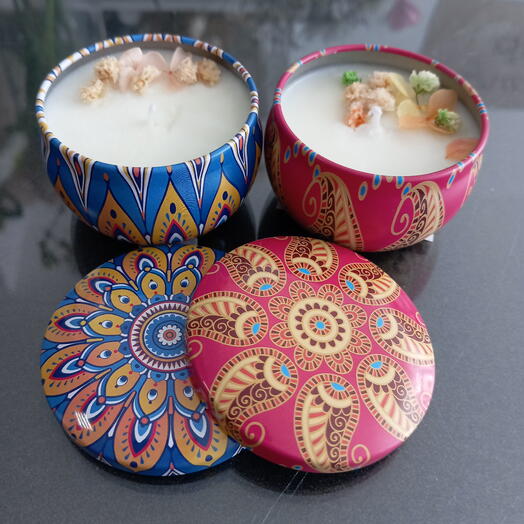 Juego de 2 velas de soja (tarro pequeño)