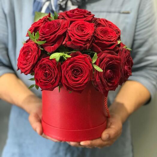 Flowerbox de roses rouges (17-19 roses)