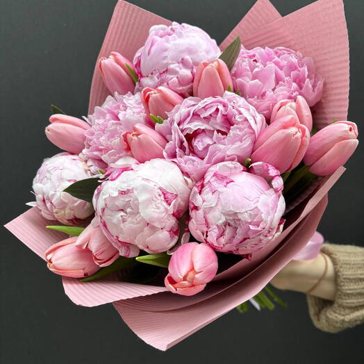 Peonies + tulip