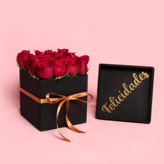Caja con 16 Rosas Rojas