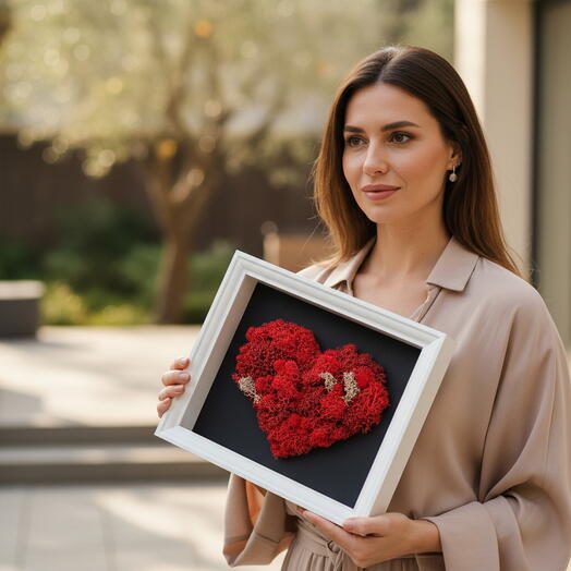 ️ Preserved Moss Wall Art Love Heart (23×30 cm)