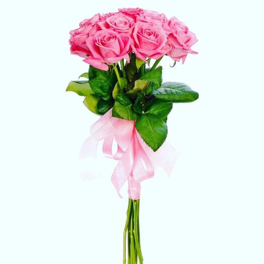 Pink Roses with Ribbon