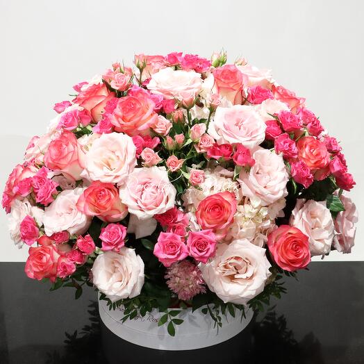 Rosolo_box / pink and white roses