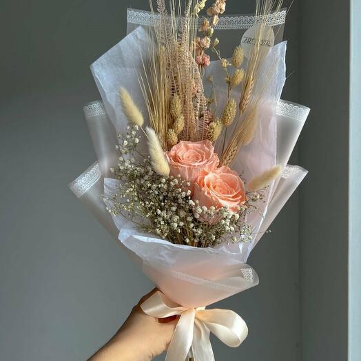 Trockenblumenstrauss "Pfirsich"