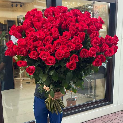 VIP BOUQUET 101 roses 80-90  cm