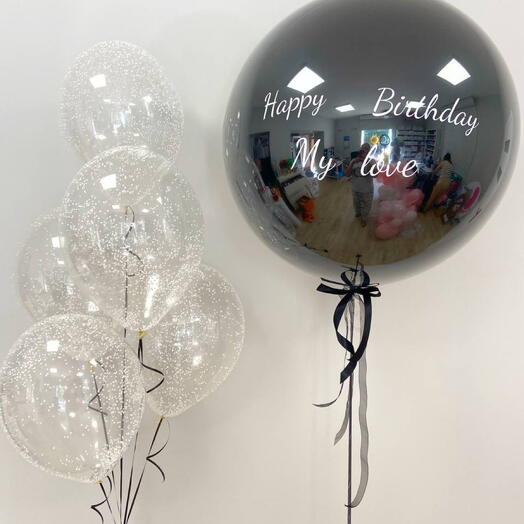 Set with a glass balloon