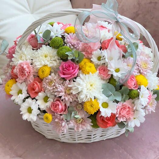 Корзина цветов «Осенний микс»