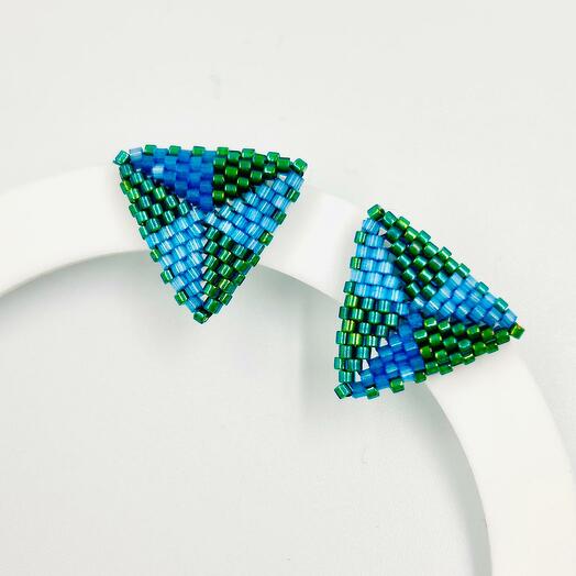 Bedugós fülbevalók, tengerészkék-zöld