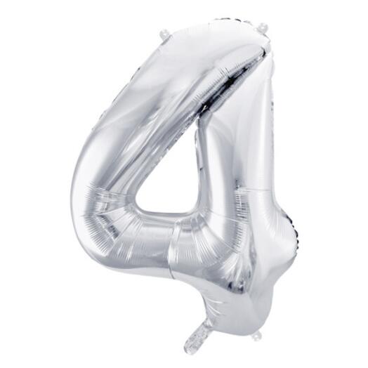 Silver foil balloon number 4