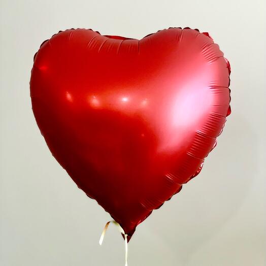 Large Foiled helium red heart 24"