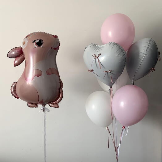 Bunny + balloon fountain