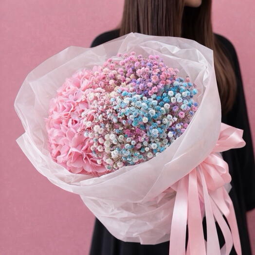 🌸Bouquet di ortensie e gipsofila