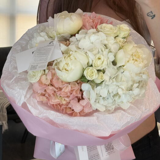 Peonies Hydrangeas and Spray Roses Bouquet