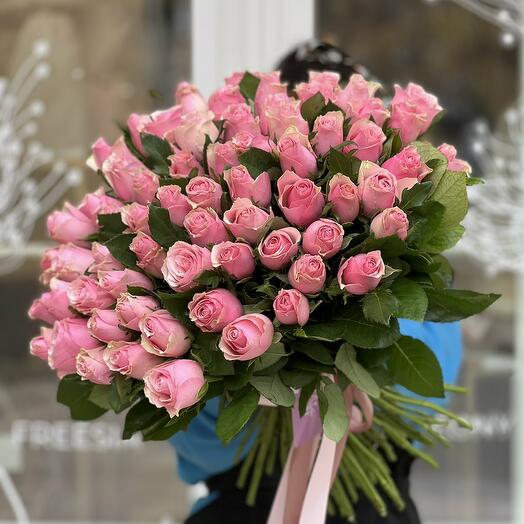 Букет из 65 розовых роз - «Celeb»