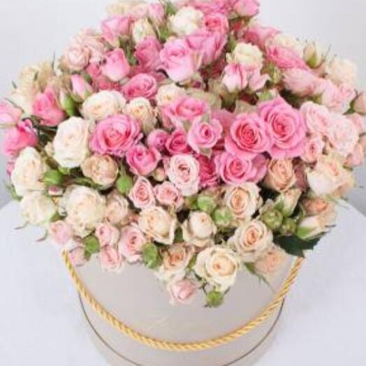 Box tufted roses