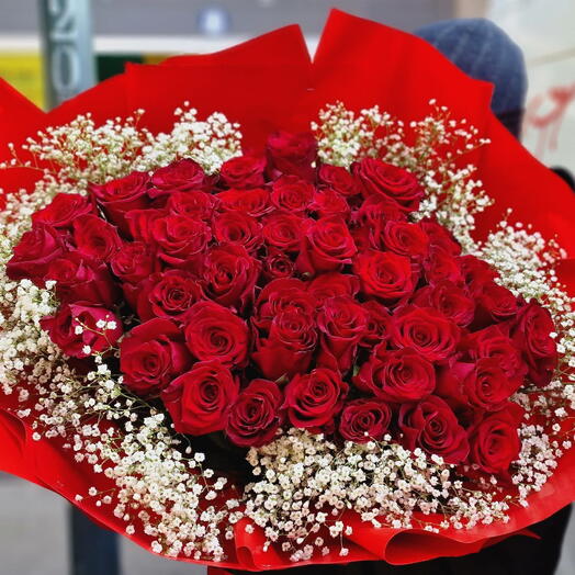 51 red roses premium