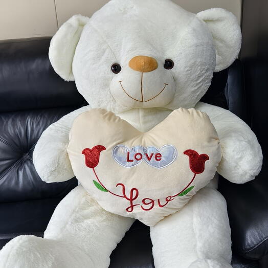 Giant teddy bear XXXL white 145 cm