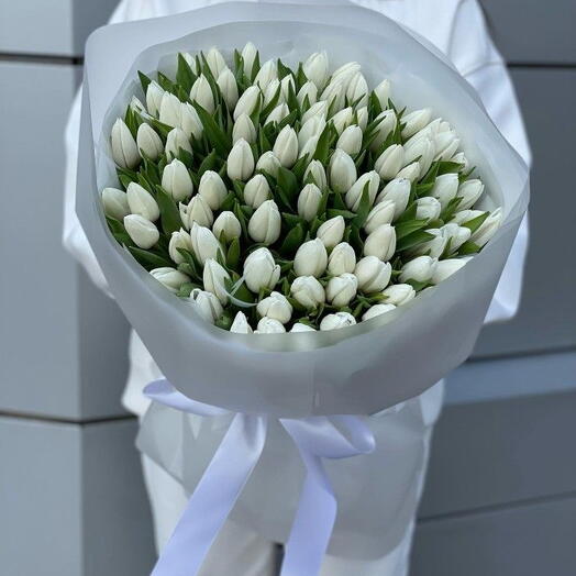 White tulips 50 stems