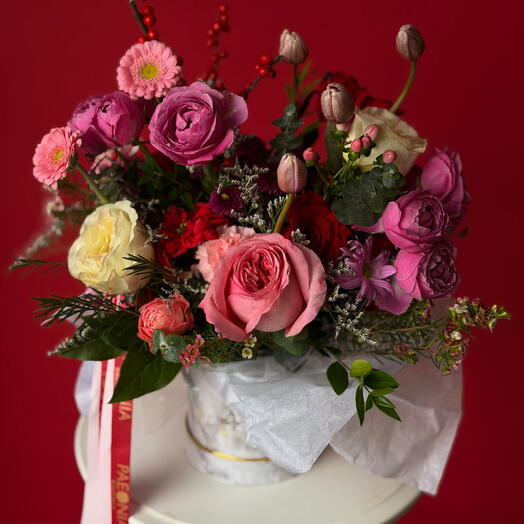 Valenties 6 - peony roses, tulips, gerbera