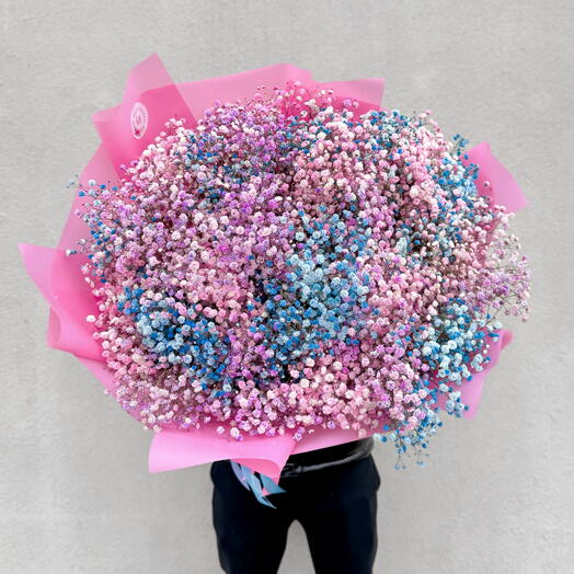 Colorful gypsophila bouquet