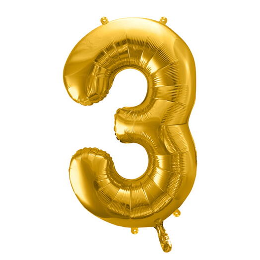 Gold foil balloon number 3